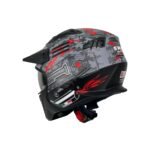 SWAY SW X2 TOKYO TROOPER Black Red Moduler Kask - Görsel 3
