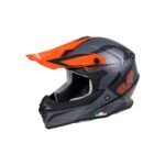 SWAY SW 617 POW Matt Black Orange Cross Kask - Görsel 2