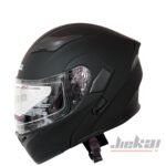 Çift Vizörlü Çene Açılır Motosiklet Kaskı – Mat Siyah