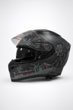 FULL FACE KASK MAT BLACK GREY-SAVAGE - Görsel 5