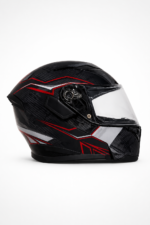 FULL FACE KASK MAT BLACK RED-LINES - Görsel 3
