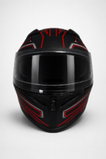 FULL FACE KASK MAT BLACK RED-LINES - Görsel 2