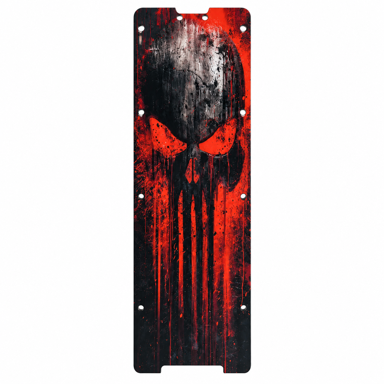 Kırmızı-siyah kafatası desenli scooter decki ONVO OV-012 X PLUS Deck & Tabanlık | Punisher - Görsel 1