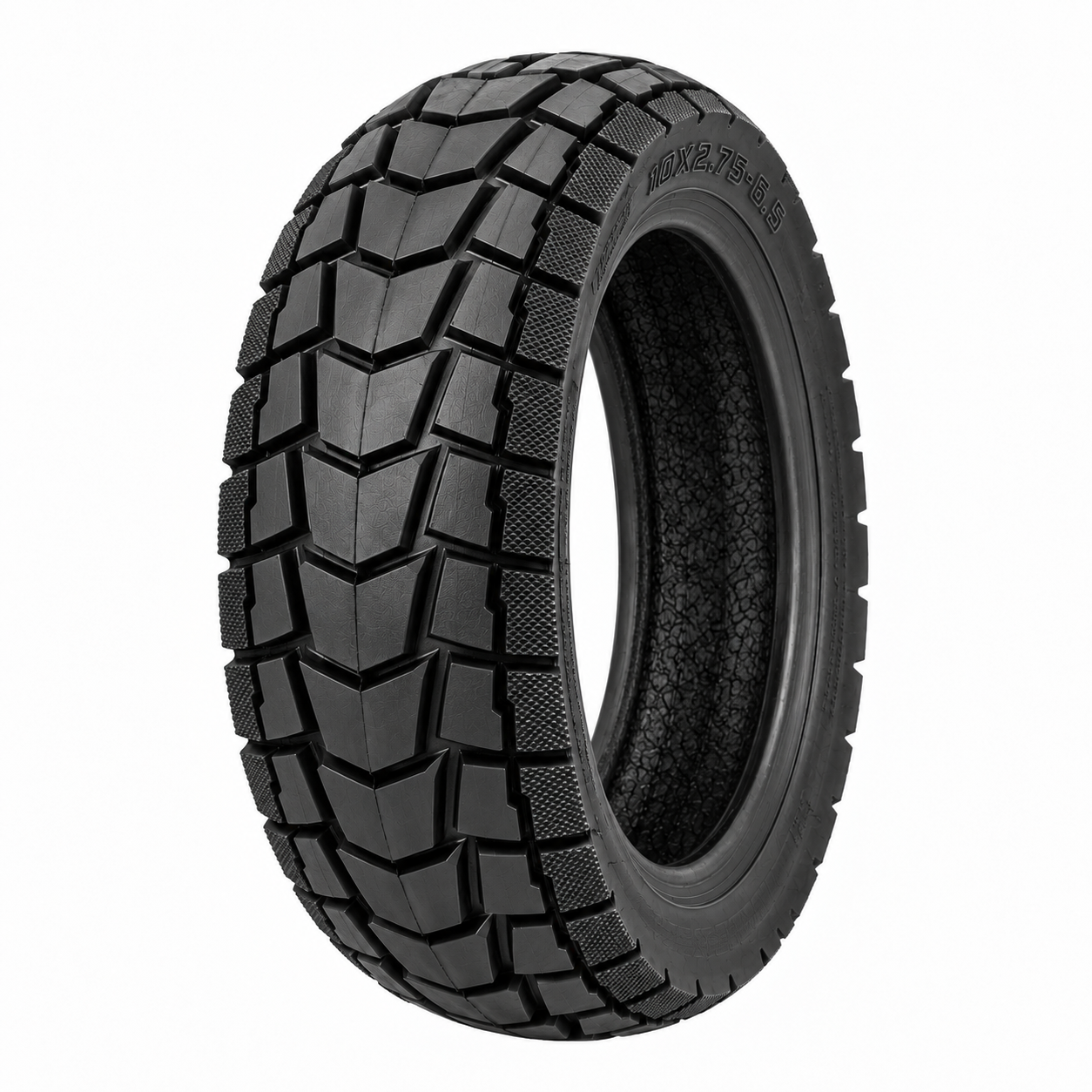 Üç çeyrek açılı siyah scooter lastiği ONVO MX-01 Elektrikli Scooter Dış Lastik I tubbles 10×2.75-6.5 - Görsel 1
